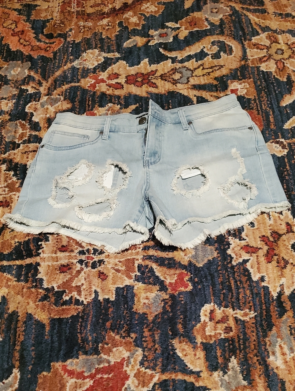 VENUS Light Blue Distressed Denim Cutoff Shorts